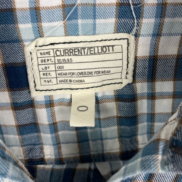 Current/Elliott Blue Witty Plaid‎ Slim Boy Long Sleeve Button Up Shirt - Picture 5 of 7